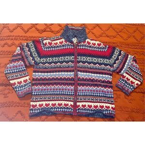 Heirloom  Collectibles sweater. Hearts, squares and diamonds. Size medium.